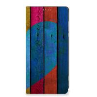 Motorola Moto G84 Book Wallet Case Wood Heart - Cadeau voor je Vriend - thumbnail