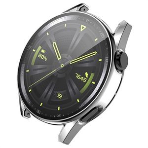 Enkay Huawei Watch GT 3 hoesje met gehard glas - 9H - 46 mm - zilver