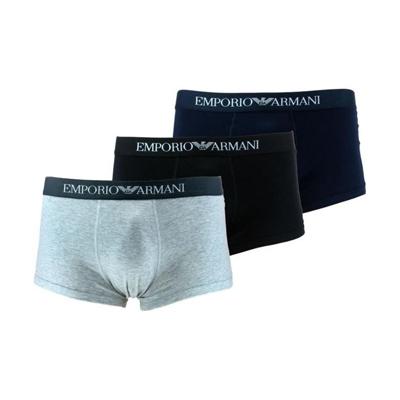 Emporio Armani 3 pack Boxershorts / Trunk navy blue grijs zwart Emporio Armani 3 pack Boxershorts / Trunk navy blue grijs zwart