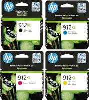 HP 912 Inktcartridge Zwart, Cyaan, Geel, Magenta, 4-Pack (Hoge Capaciteit) (3YP34AE) origineel van HP