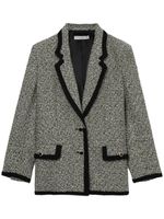 Alessandra Rich blazer en tweed à simple boutonnage - Gris