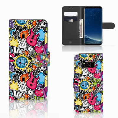 Samsung Galaxy S8 Wallet Case met Pasjes Punk Rock Samsung Galaxy S8 Wallet Case met Pasjes Punk Rock