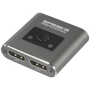 SpeaKa Professional SP-BDS-250 2 poorten DisplayPort-switch UHD 8K @ 60 Hz, UHD 4K @ 120 Hz