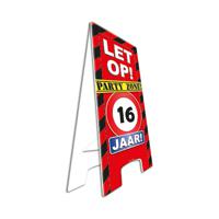 Straatbord Waarschuwingsbord 16 jaar verjaardag - 58 cm - ingang feestartikelen/versiering