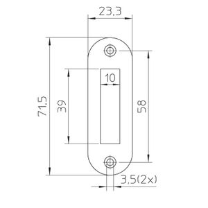 NEMEF Sluitplaat Afgerond voor 1256, 1258 P1256/17 RVS Din LS/RS