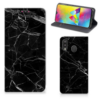 Samsung Galaxy M20 Standcase Marmer Zwart - Origineel Cadeau Vader - thumbnail