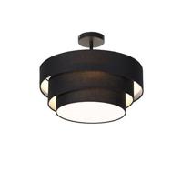 QAZQA Moderne plafondlamp zwart 45 cm 3-lichts - Drum Trio - thumbnail