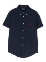 Ralph Lauren Kids chemise en velours côtelé à logo brodé - Bleu