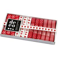 Creativ Company Lint Collectie Rood/Wit, 12st.