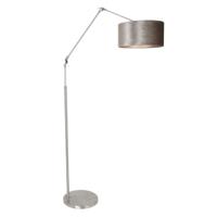 Steinhauer Vloer Leeslamp Prestige Chic RVS met 40cm taupe velourse kap 8104ST - thumbnail