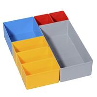 Allit ProServe Insert 2, inzetboxenset 270 x 216 x 63 mm voor koffer en laden, grijs/rood/blauw/geel, 270 x 216 x 63