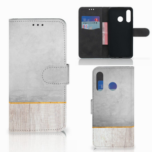 Huawei P30 Lite (2020) Book Style Case Wood Concrete