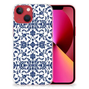 Apple iPhone 13 TPU Case Flower Blue