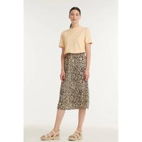 Another-Label midi rok Demi met panterprint beige