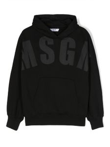 MSGM Kids hoodie en coton à logo imprimé - Noir