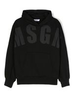 MSGM Kids hoodie en coton à logo imprimé - Noir - thumbnail