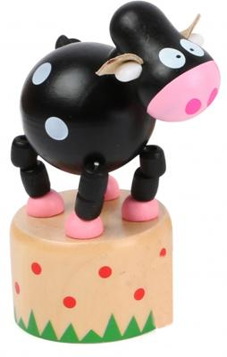 Small Foot drukfiguur koe zwart 4,5 x 4,5 cm