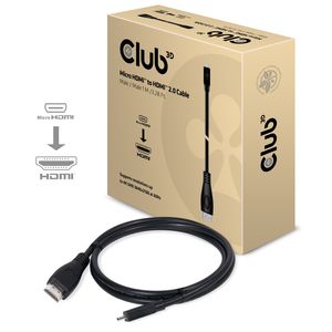 Club 3D Micro HDMI > HDMI 2.0 kabel 1 meter, 4K 60Hz