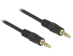 Delock 83435 Stereo Jack Kabel 3,5 mm 4-pins male naar male 1 m zwart