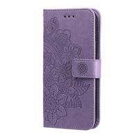 Xiaomi Redmi Note 10S hoesje - Bookcase - Pasjeshouder - Portemonnee - Bloemenprint - Kunstleer - Paars - thumbnail