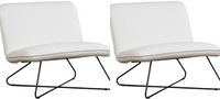 Set van 2 Witte leren industriële fauteuils zonder armleuning Smile - Toledo Leer Purewhite (wit leer) - thumbnail