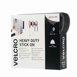 VELCRO® VEL-EC60243 Klittenband Om vast te plakken Haak- en lusdeel, Extra sterk (l x b) 5000 mm x 50 mm Zwart 5 m