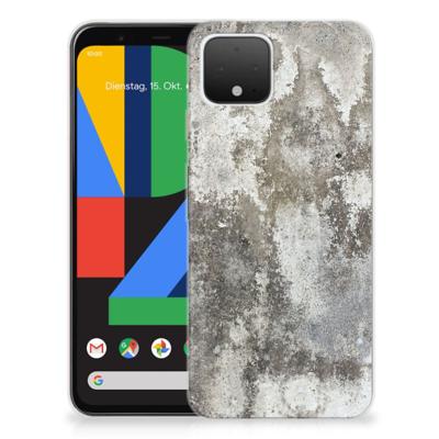Google Pixel 4 TPU Siliconen Hoesje Beton Print Google Pixel 4 TPU Siliconen Hoesje Beton Print