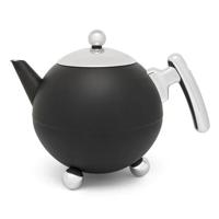 Bredemeijer Bella Ronde Enkele theepot 1200 ml Zwart, Chroom