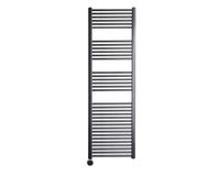 Sanicare elektrische design radiator 45x172cm gunmetal met thermostaat links zwart - thumbnail