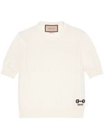 Gucci Horsebit-intarsia wool T-shirt - Blanc