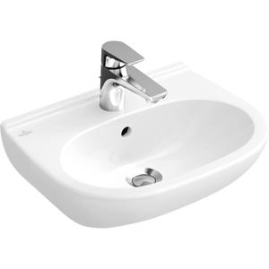 Villeroy & Boch O.novo Compact wastafel 55x37cm met overloop 1 kraangat ceramic+ wit 516655R1