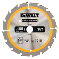 DeWalt Accessoires Cirkelzaagblad 165x20x16t, wisseltand, positief 24°, kerf 1,6mm - DT1948-QZ