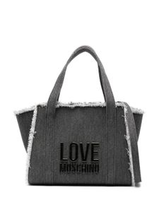 Love Moschino sac cabas en jean à bords francs - Noir