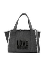 Love Moschino sac cabas en jean à bords francs - Noir - thumbnail