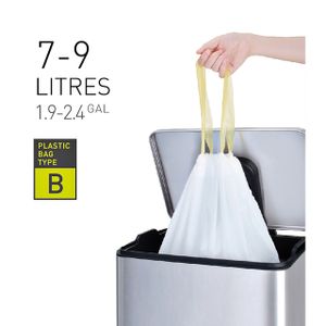 Afvalzak EKO type B 7-9liter met trekband wit