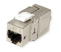 ROLINE Cat.8 (Klasse I) keystone, afgeschermd, zonder gereedschap, zilver