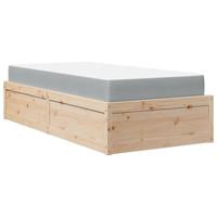 vidaXL Bed met matras massief grenenhout 100x200 cm, bed, bed ombouw, boxspring, bedbodem, slaapkamermeubel, twijfelaar bed, eenpersoonsbed