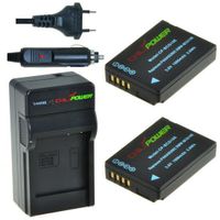 2 x DMW-BCG10 accu's voor Panasonic - inclusief oplader en autolader - Origineel ChiliPower - thumbnail