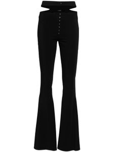 Mugler pantalon évasé à découpes - Noir