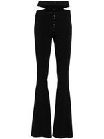 Mugler pantalon évasé à découpes - Noir