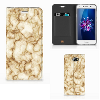 Huawei Y5 2 | Y6 Compact Standcase Marmer Goud - thumbnail