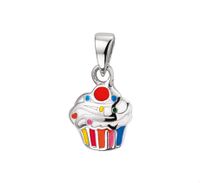 Hanger Cupcake zilver-emaille meerkleurig