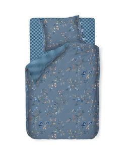 Pip Studio Kawai Flower Dekbedovertrek, Kussensloop Blauw 140 x 200/220 cm + 1x 60 x 70 cm