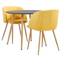 vidaXL 3-delige Eethoek stof geel