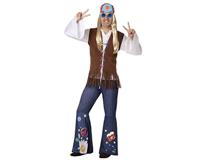 Atosa-60007 Atosa-60007 kostuum hippie volwassenen, heren, 60007, blauw, XS-S