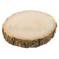 Decoratie boomschijf met schors - hout - D26 x H4 cm - rond - thumbnail