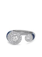 David Morris bague en or blanc 18ct pavée de diamants - Argent - thumbnail