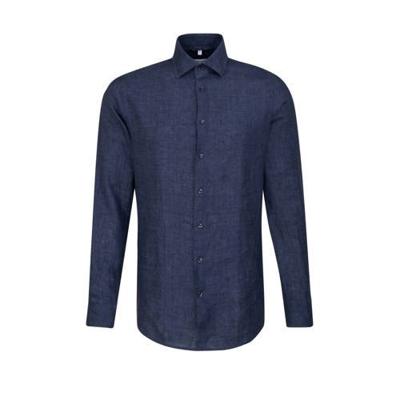 Seidensticker slim fit overhemd donkerblauw