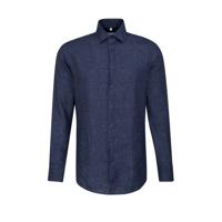 Seidensticker slim fit overhemd donkerblauw