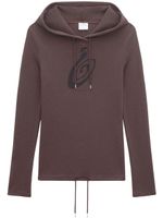 Courrèges hoodie en résille à logo imprimé - Marron - thumbnail